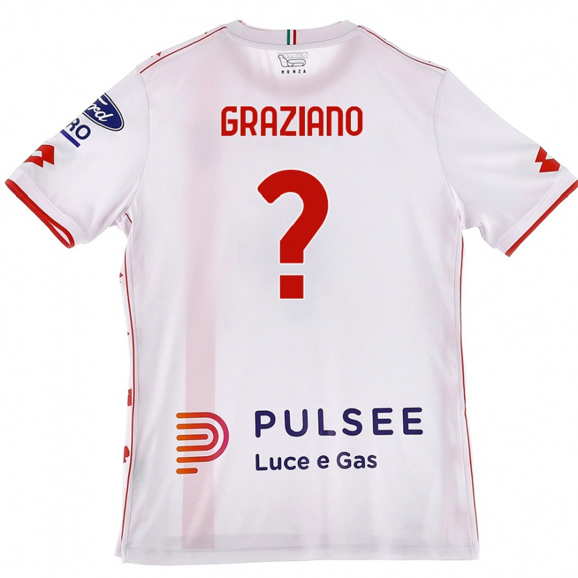 Danxen Men Aldo Graziano #0 White Red Away Jersey 2024/25 T-Shirt