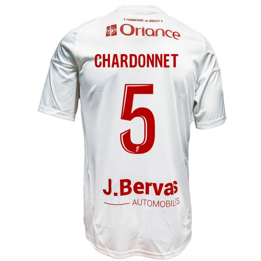 Danxen Men Brendan Chardonnet #5 White Red Away Jersey 2024/25 T-Shirt