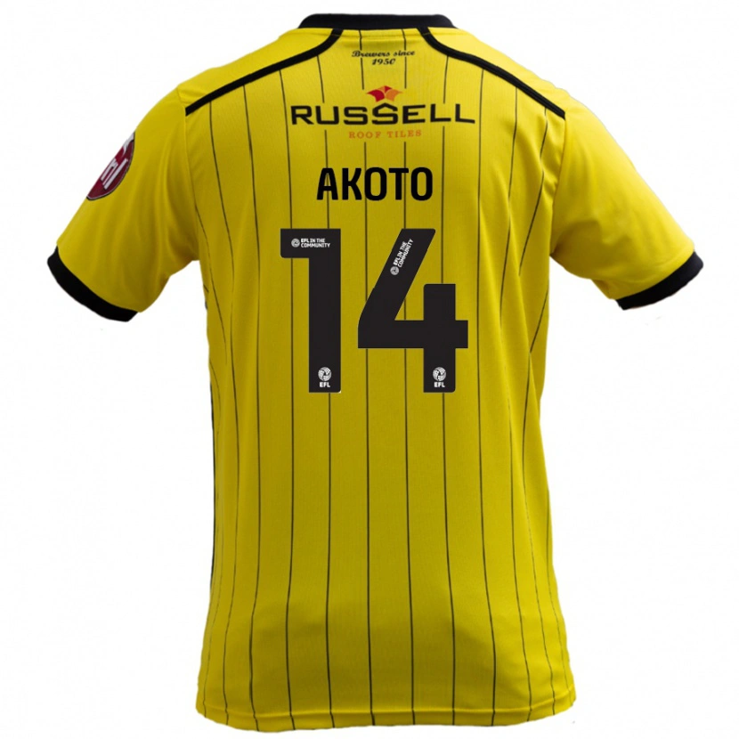 Danxen Women Nick Akoto #14 Yellow Home Jersey 2024/25 T-Shirt