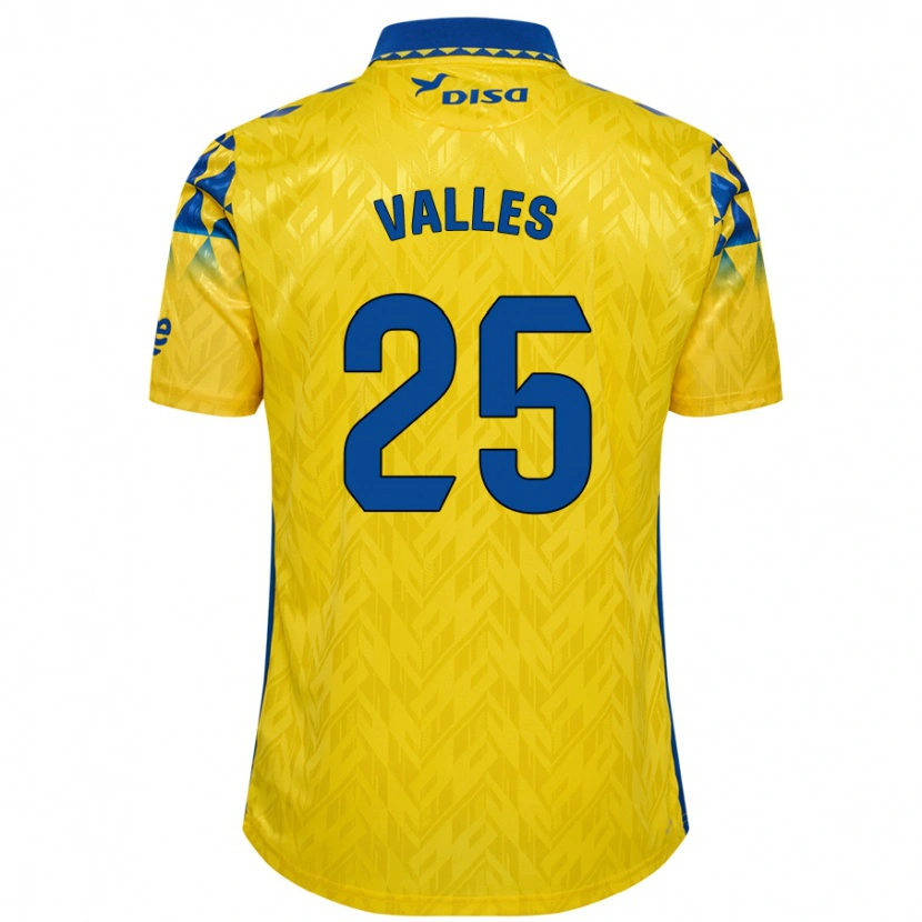 Danxen Women Álvaro Valles #25 Yellow Blue Home Jersey 2024/25 T-Shirt