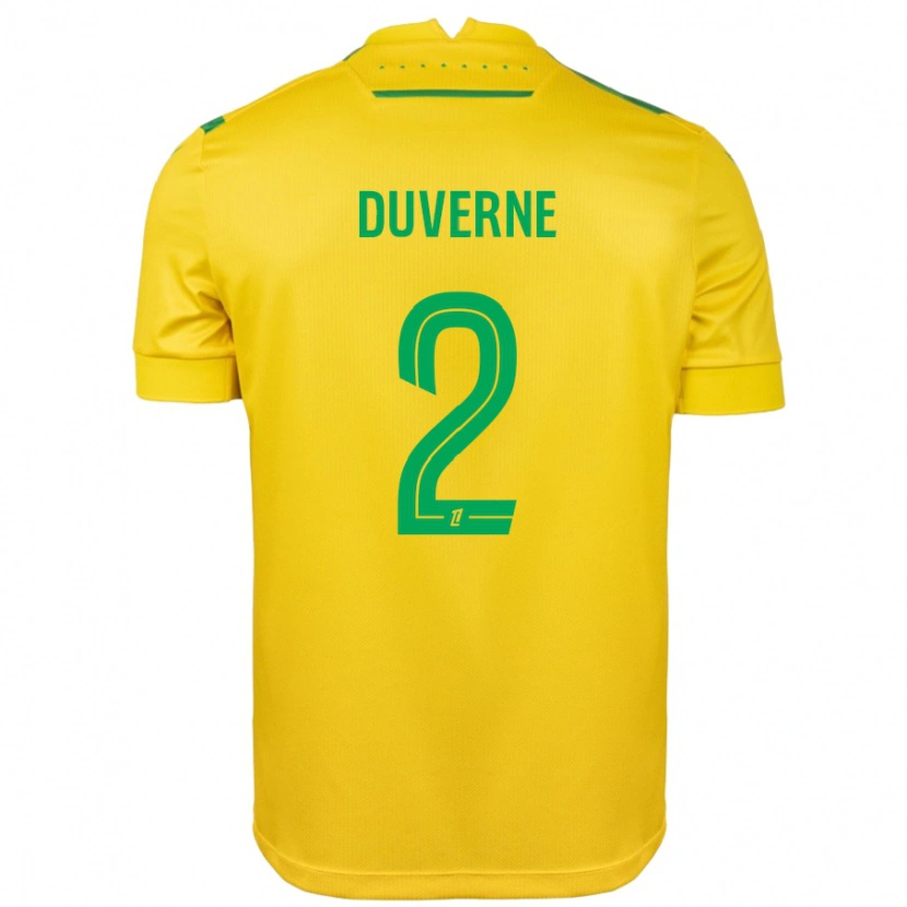 Danxen Women Jean-Kévin Duverne #2 Yellow Green Home Jersey 2024/25 T-Shirt