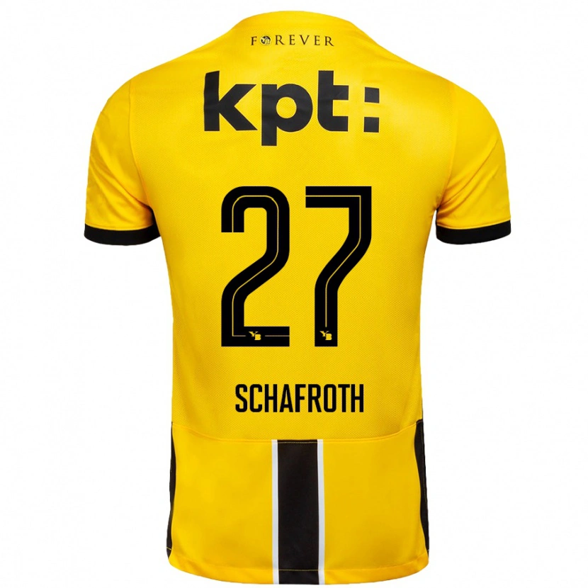 Danxen Women Reto Schafroth #27 Yellow Black Home Jersey 2024/25 T-Shirt