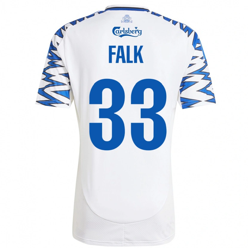 Danxen Women Rasmus Falk #33 White Sky Blue Home Jersey 2024/25 T-Shirt