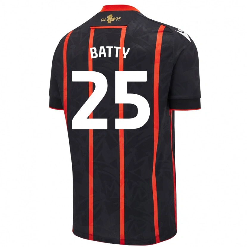 Danxen Women Jake Batty #25 Black Red Away Jersey 2024/25 T-Shirt