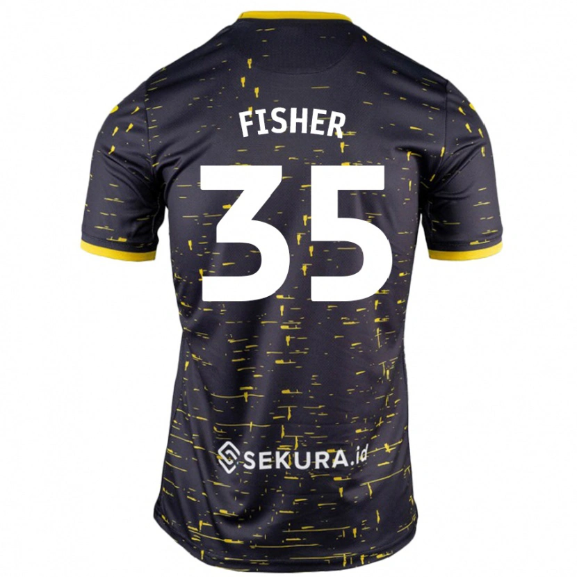 Danxen Women Kellen Fisher #35 Black Yellow Away Jersey 2024/25 T-Shirt