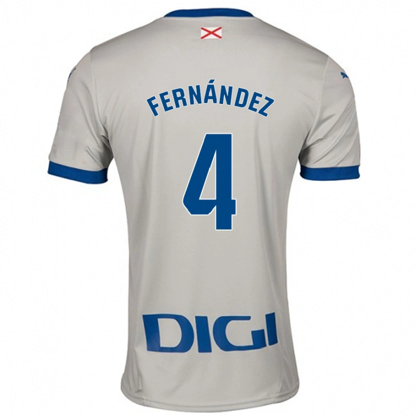 Danxen Women Aritz Fernández #4 Light Gray Away Jersey 2024/25 T-Shirt