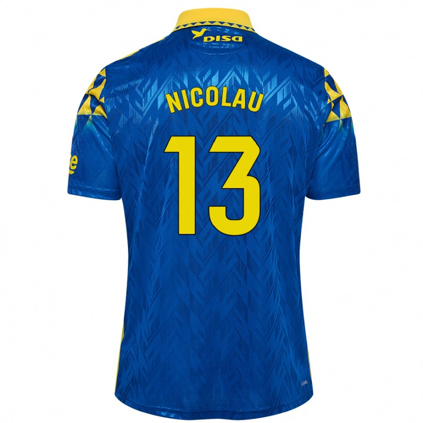 Danxen Women Nacho Nicolau #13 Blue Yellow Away Jersey 2024/25 T-Shirt