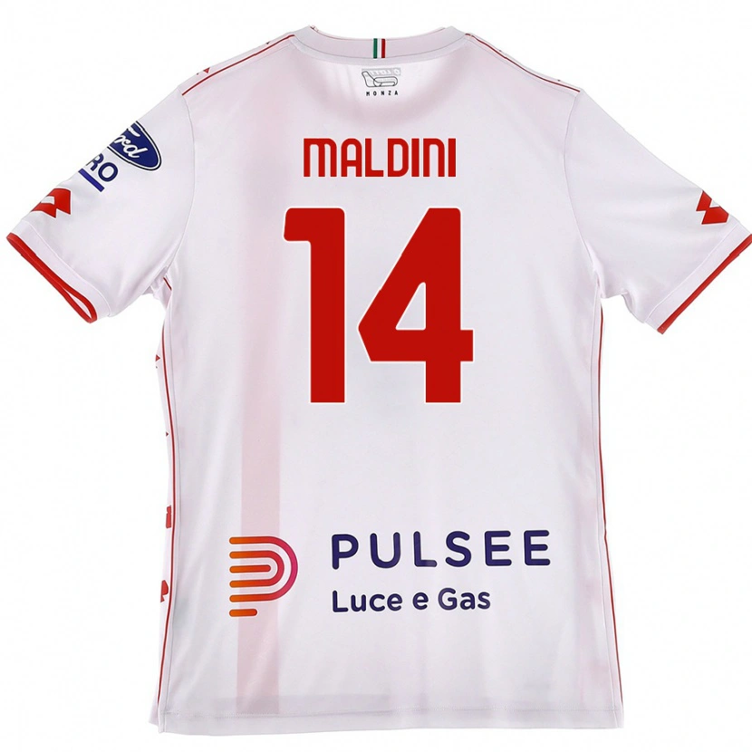 Danxen Women Daniel Maldini #14 White Red Away Jersey 2024/25 T-Shirt
