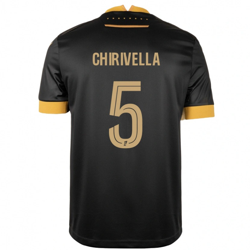 Danxen Women Pedro Chirivella #5 Black Brown Away Jersey 2024/25 T-Shirt