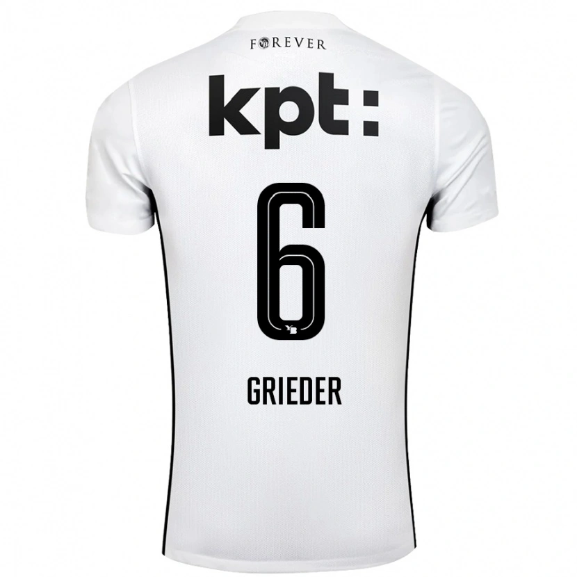 Danxen Women Lionel Grieder #6 White Black Away Jersey 2024/25 T-Shirt