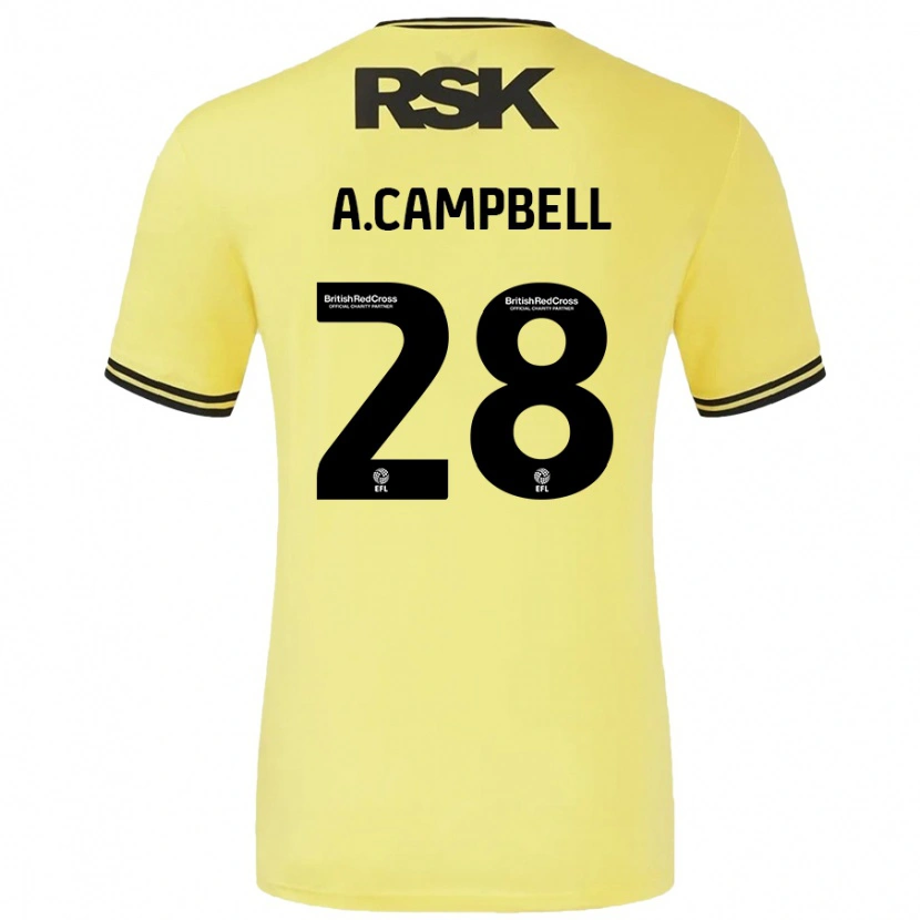 Danxen Men Allan Campbell #28 Yellow Black Away Jersey 2024/25 T-Shirt
