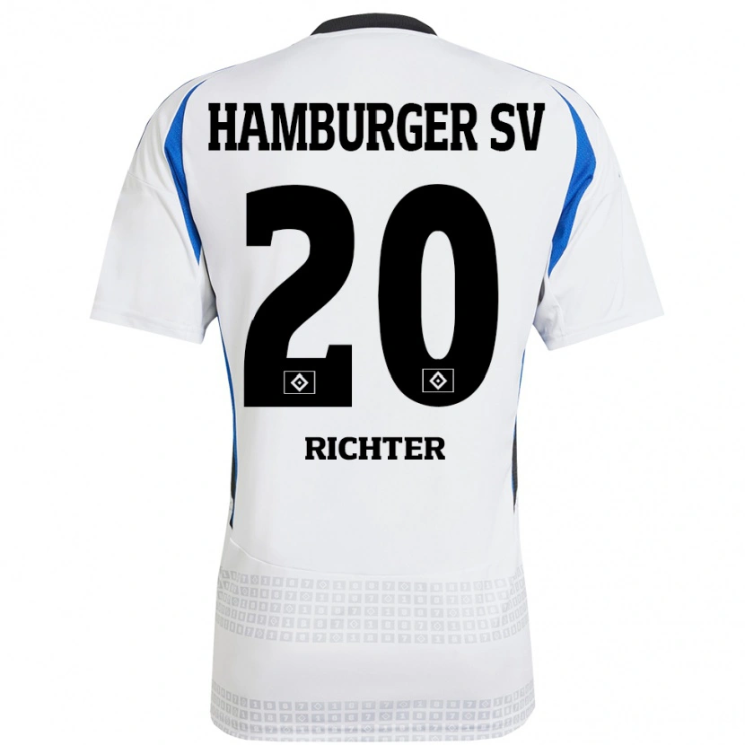 Danxen Men Marco Richter #20 White Blue Home Jersey 2024/25 T-Shirt