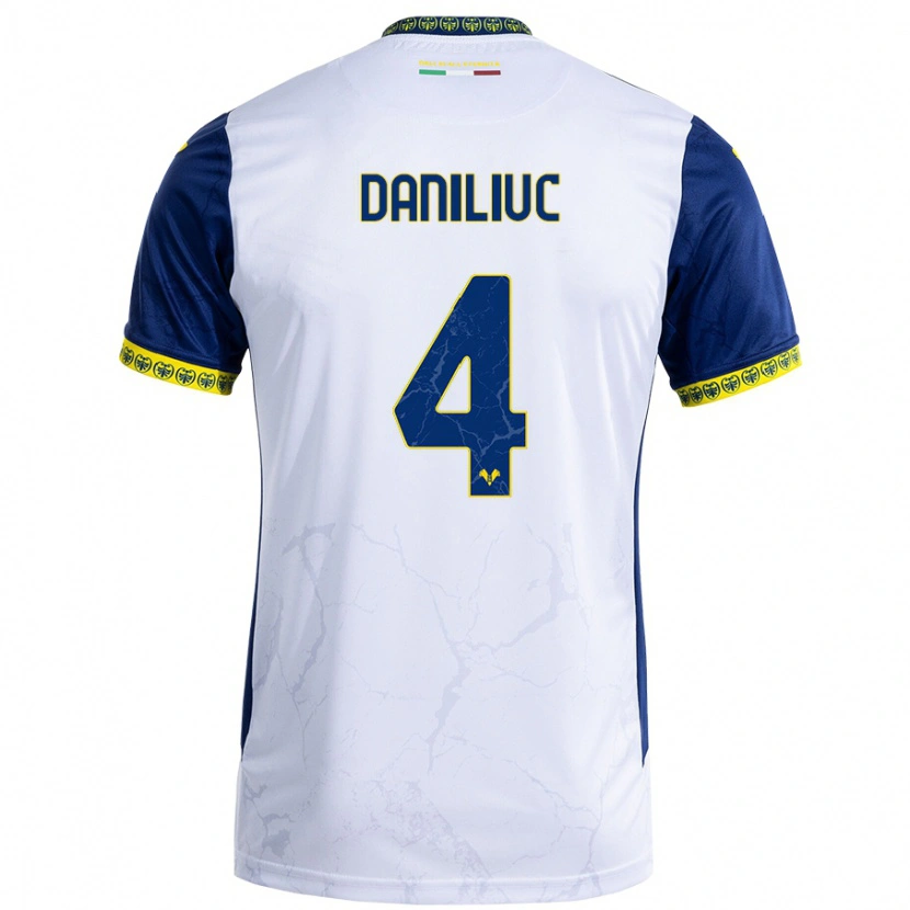 Danxen Men Flavius Daniliuc #4 White Blue Away Jersey 2024/25 T-Shirt