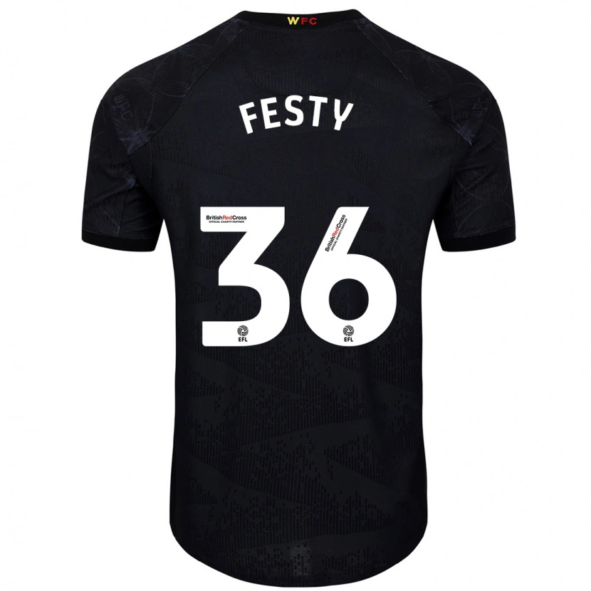 Danxen Men Festy Ebosele #36 Black White Away Jersey 2024/25 T-Shirt